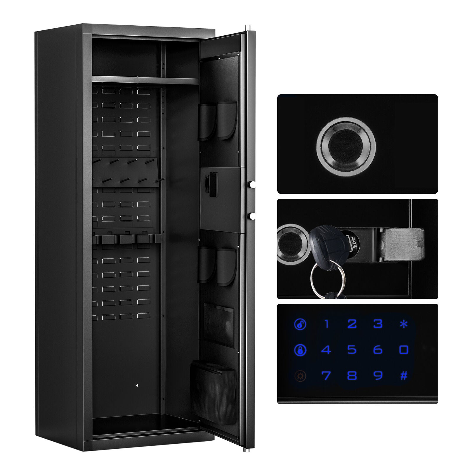 Large Unassembled Heavy Duty Steel Gun Safe For Home Rifles And Pistols With Digital Lock, 55" (97435182)
