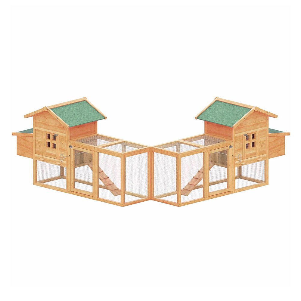 Large Wooden Backyard Hen Chicken Coop Enclosure W/ Nest Box & Run, 160"