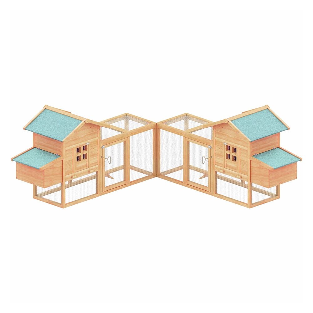 Large Wooden Backyard Hen Chicken Coop Enclosure W/ Nest Box & Run, 160"