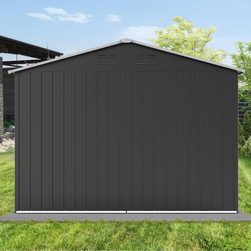 Premium Large Outdoor Metal Garden Home Storage Shed, 6x8FT (95748261)