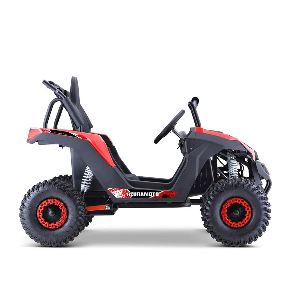 MotoTec Raider 1200W 48V/12AH Kids Electric Full Suspension UTV, Red (91735260)