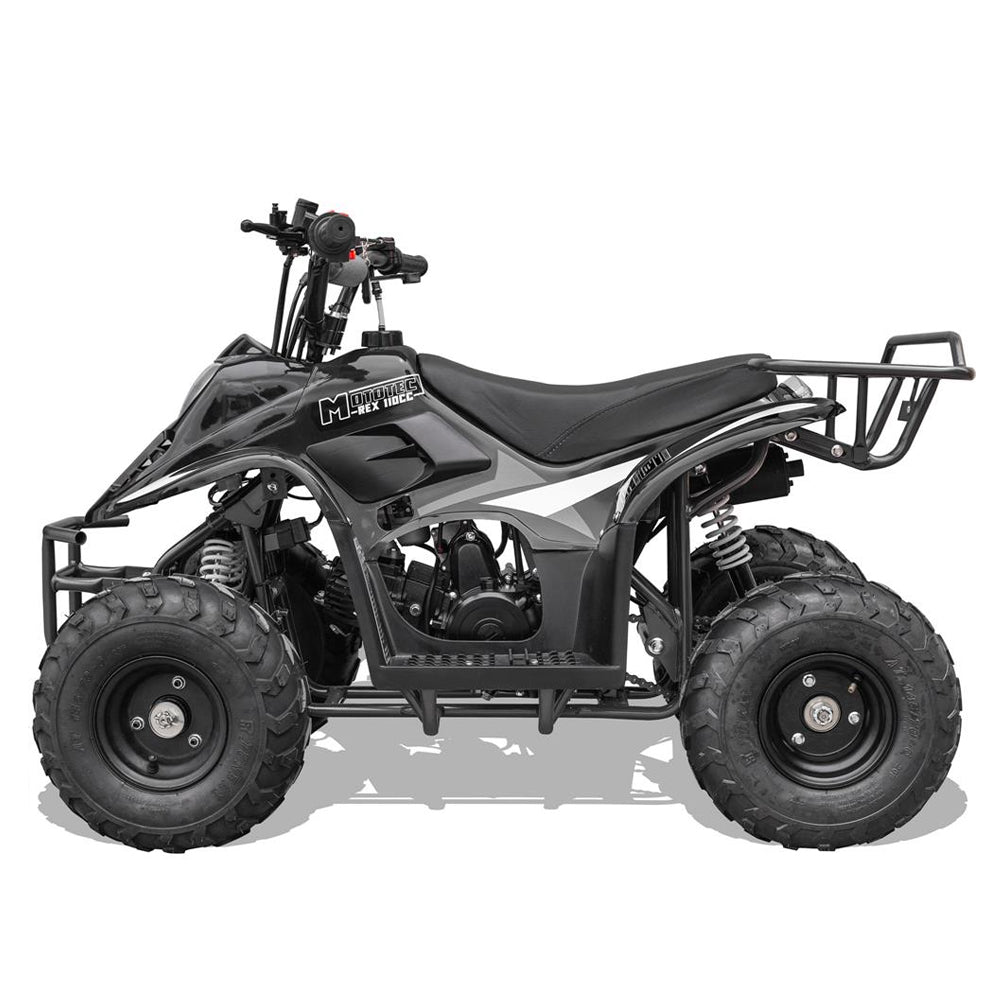 MotoTec Rex 110CC 4-Stroke Mini Kids 4 Wheeler Gas ATV Quad, Black (95316842)