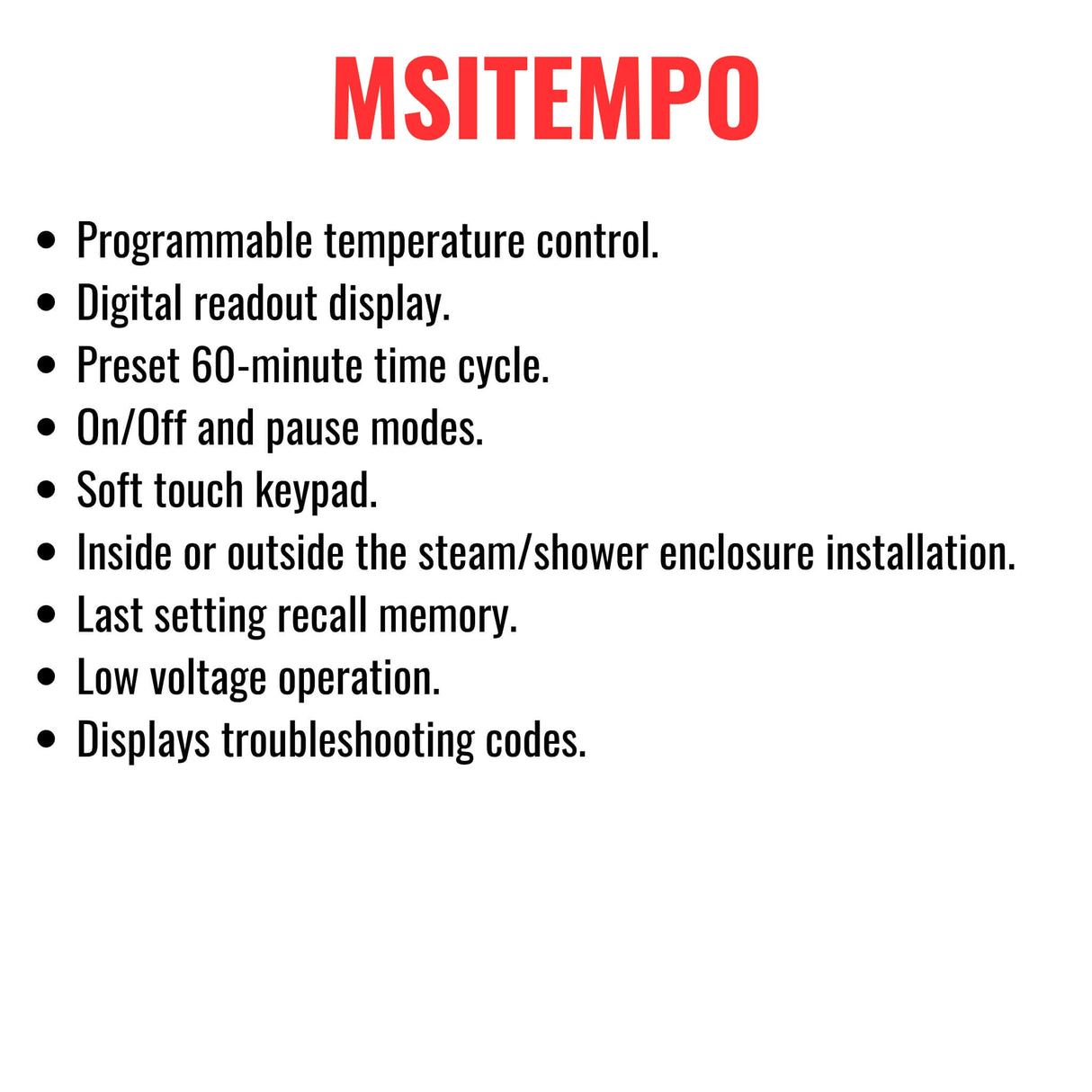 Mr.Steam MS-E Series Steam Home Shower Stainless Steel Generator With LED Display (SAK92310)