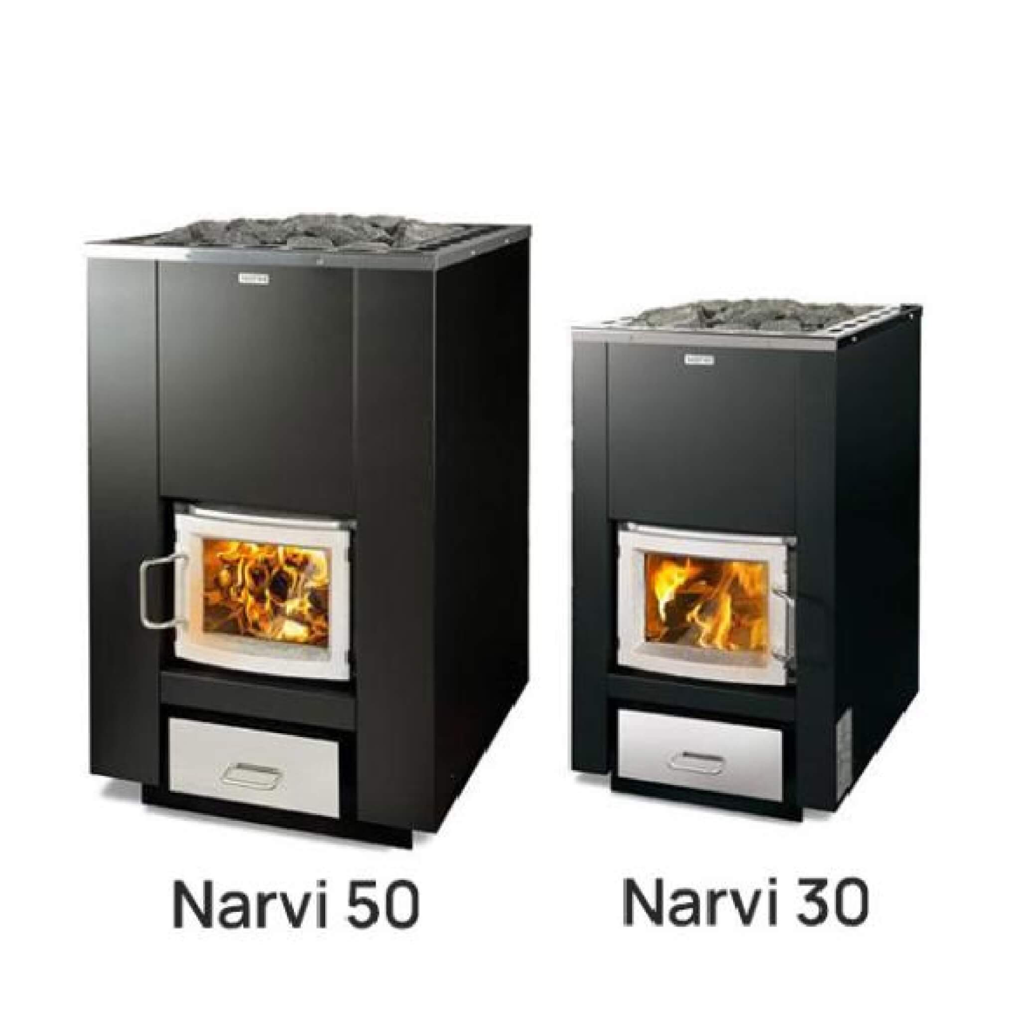 Narvi 30/50 Wood-Burning Sauna Stove With Sauna Stones (SAK57961)