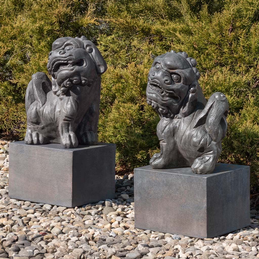 Campania Japanese Foo Dogs Set Garden Statue - OR-196 SET