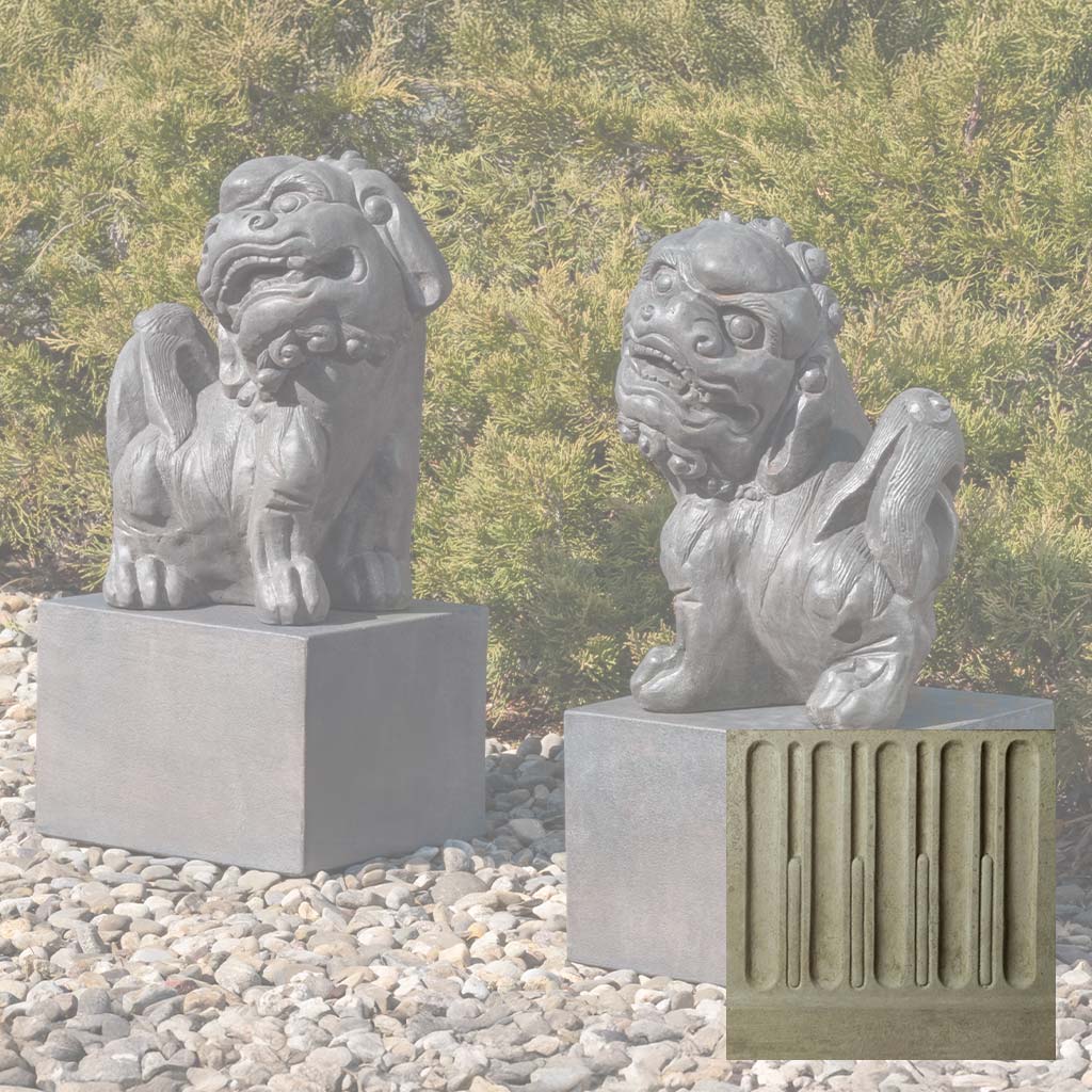 Campania Japanese Foo Dogs Set Garden Statue - OR-196 SET