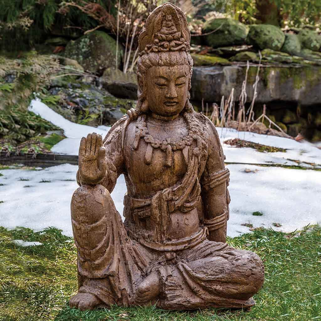 Campania Antique Quan Yin Buddha Garden Statue - OR-165