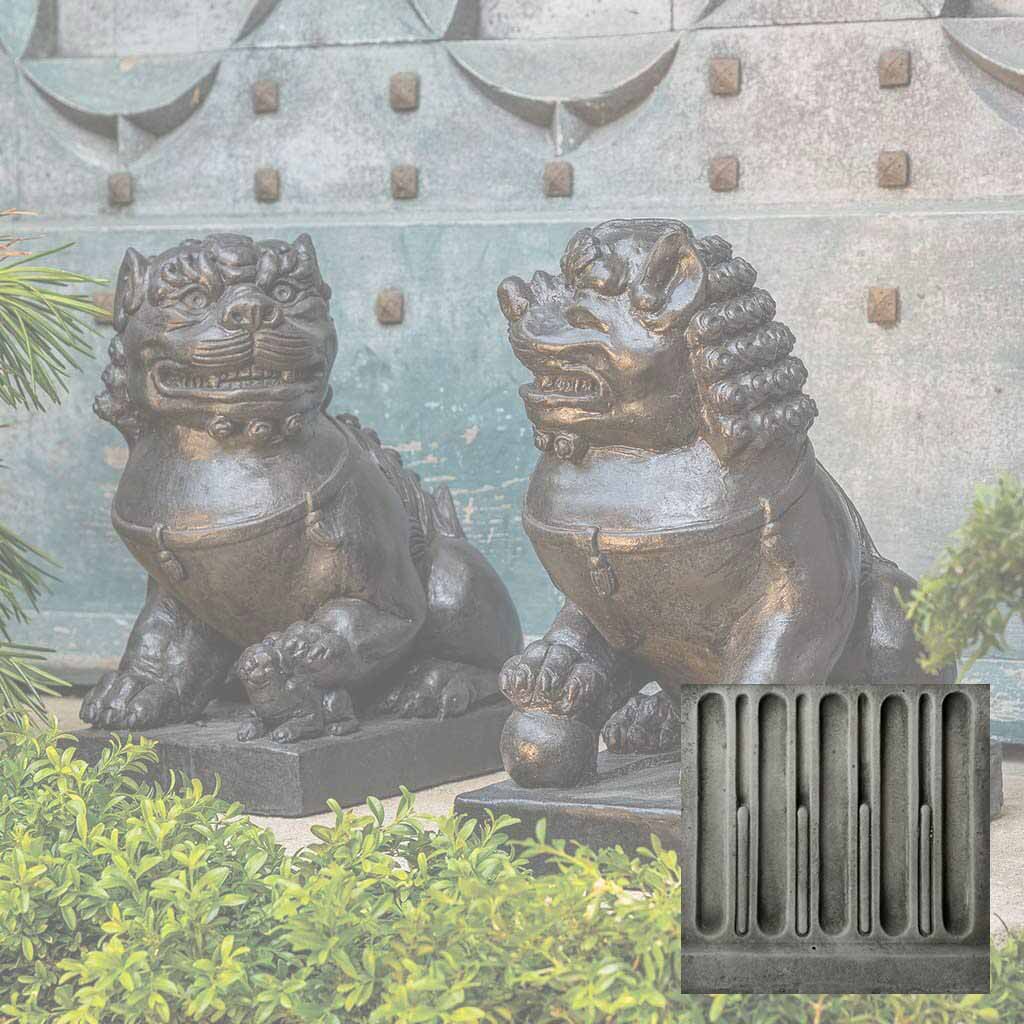 Campania Traditional Foo Dog Set Garden Statue - OR-175 SET