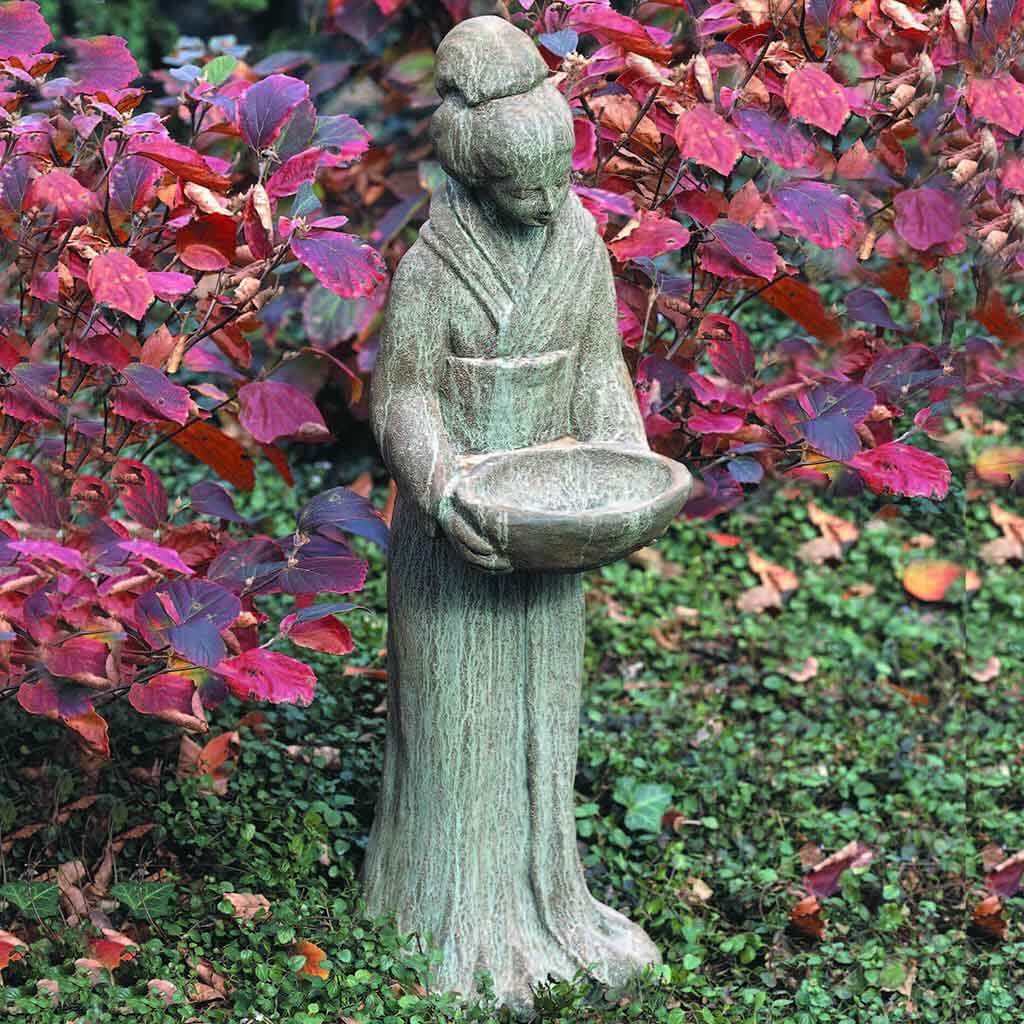 Campania Oriental Maiden w/Bowl Garden Statue - OR-31