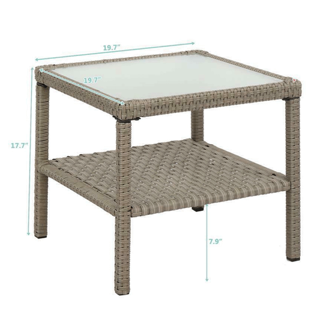 Outdoor Rattan Wicker Furniture Set W/ Sofas, Ottomans & Coffee Tables, 9PCS