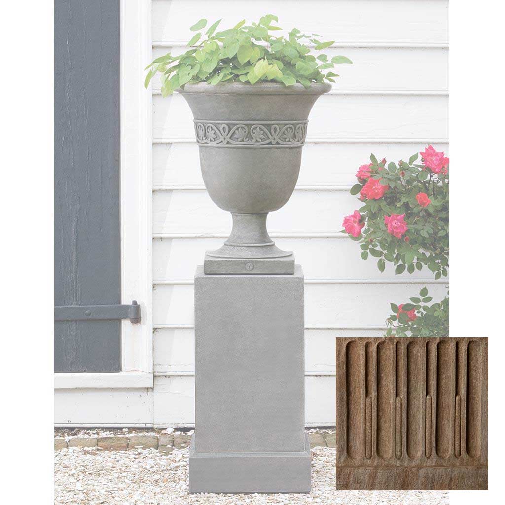 Campania Wburg Strapwork Leaf Urn w/ Classic Tall Pedestal - PPD-457