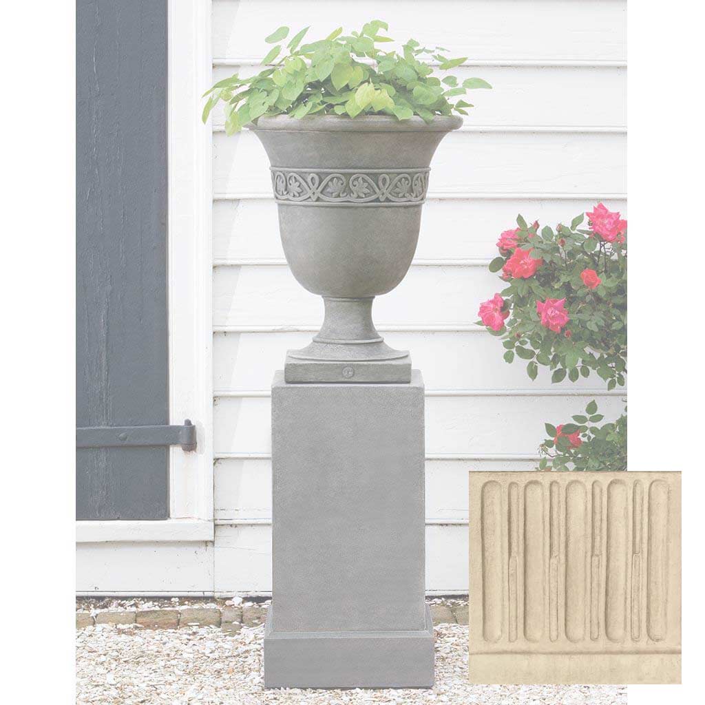 Campania Wburg Strapwork Leaf Urn w/ Classic Tall Pedestal - PPD-457