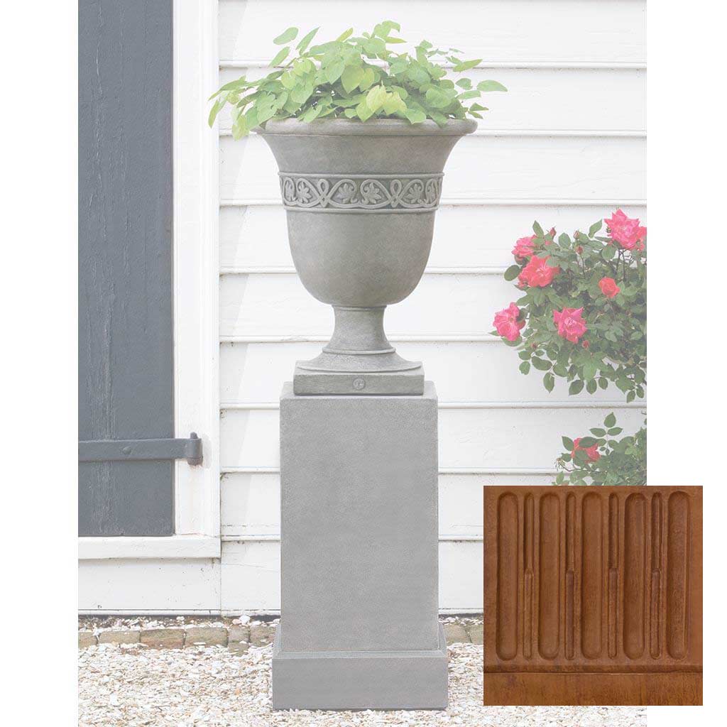 Campania Wburg Strapwork Leaf Urn w/ Classic Tall Pedestal - PPD-457