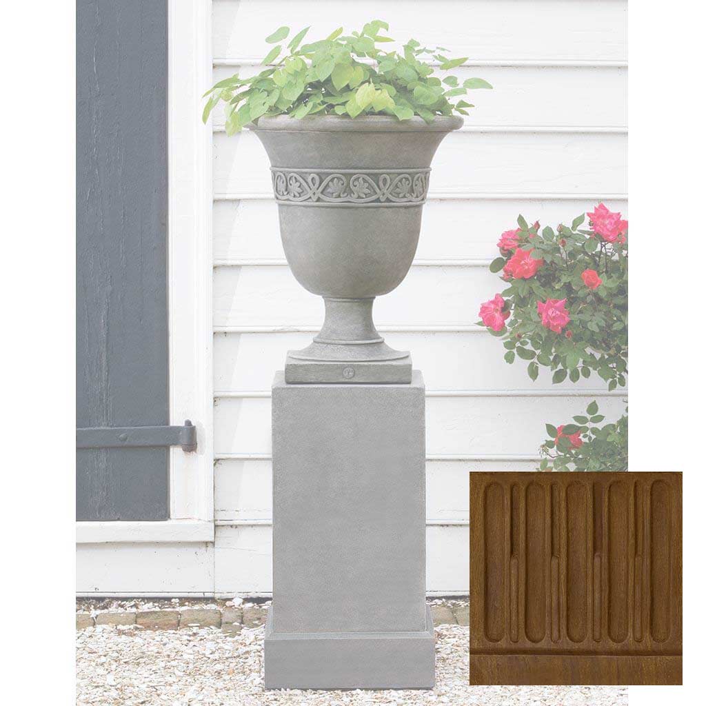 Campania Wburg Strapwork Leaf Urn w/ Classic Tall Pedestal - PPD-457