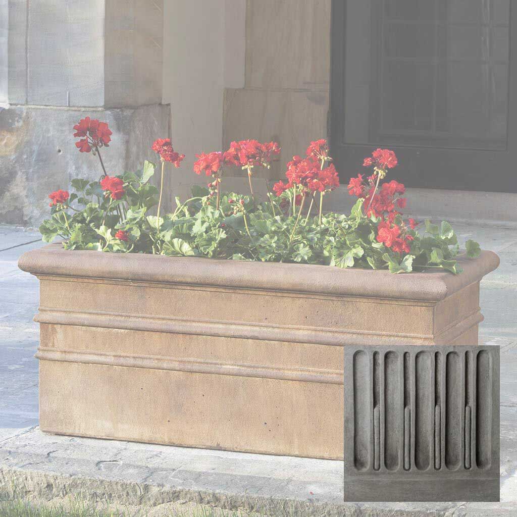 Campania Classic Rolled Rim Window Box Planter - P-555