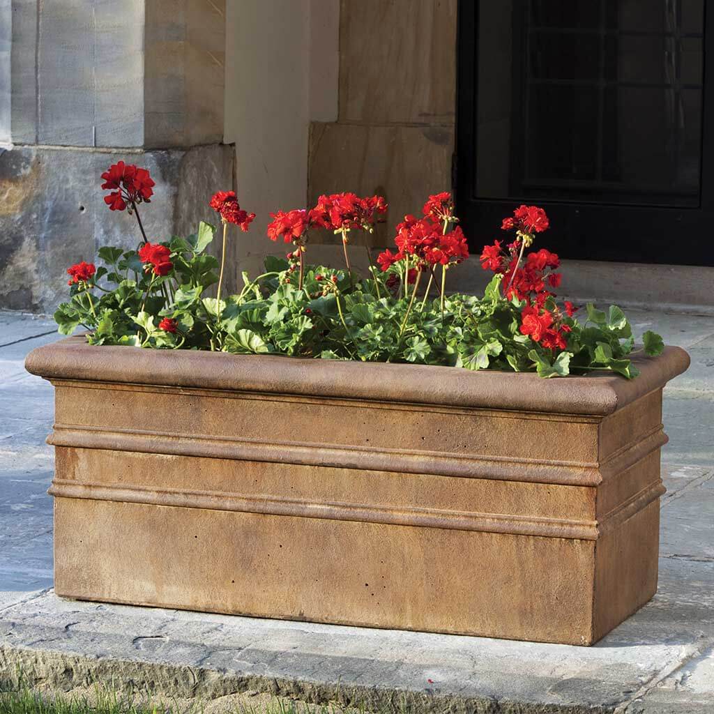 Campania Classic Rolled Rim Window Box Planter - P-555