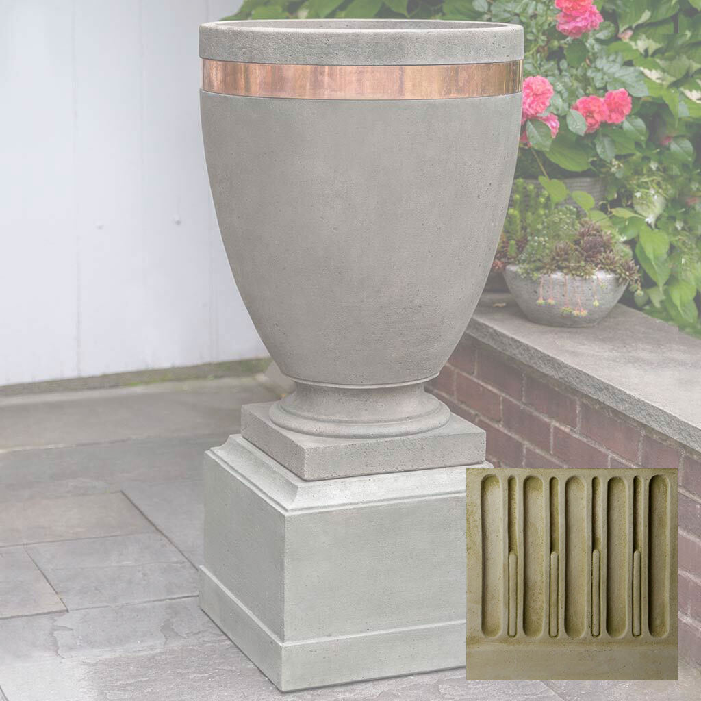Campania Moderne Tall Planter w/ Rustic 12 Pedestal - PPD-782B
