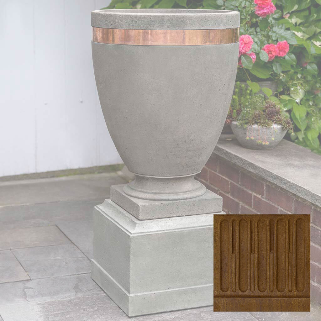 Campania Moderne Tall Planter w/ Rustic 12 Pedestal - PPD-782B