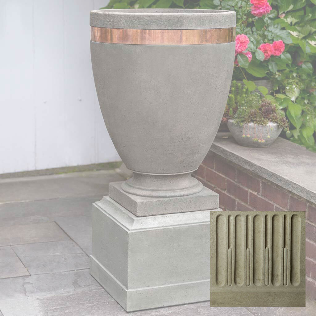 Campania Moderne Tall Planter w/ Rustic 12 Pedestal - PPD-782B
