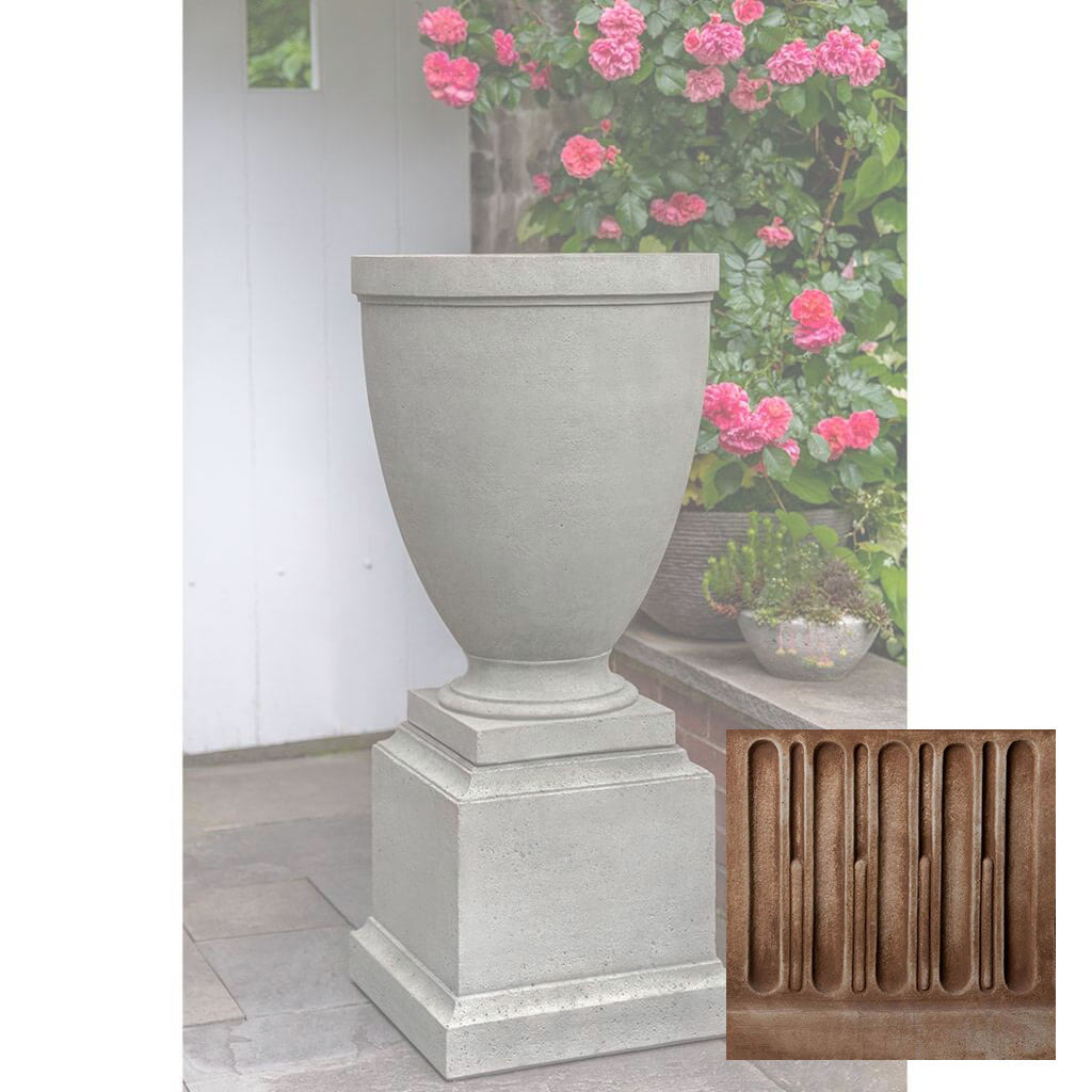 Campania Capitol Hill Urn w/ Rustic 16.5 Pedestal - PPD-788A