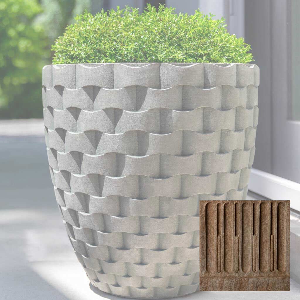 Campania M Weave Tall Round Planter - P-792