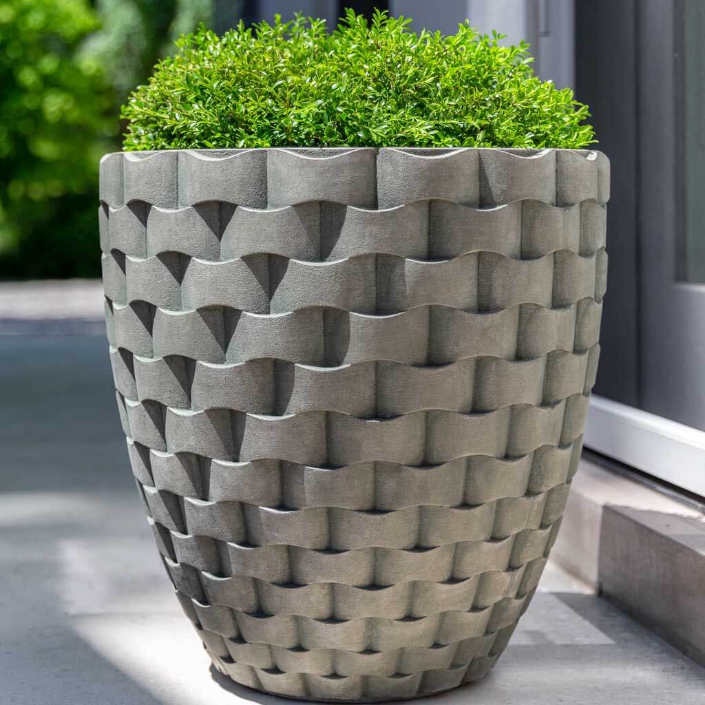 Campania M Weave Tall Round Planter - P-792
