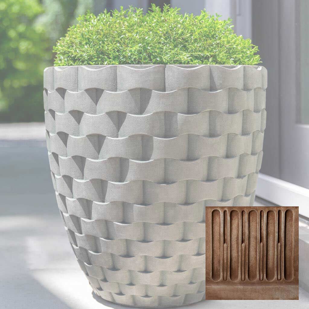 Campania M Weave Tall Round Planter - P-792