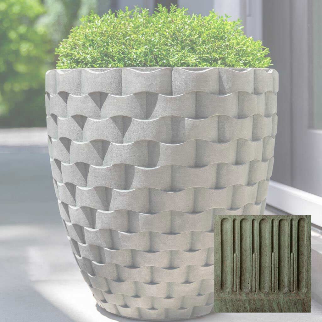 Campania M Weave Tall Round Planter - P-792