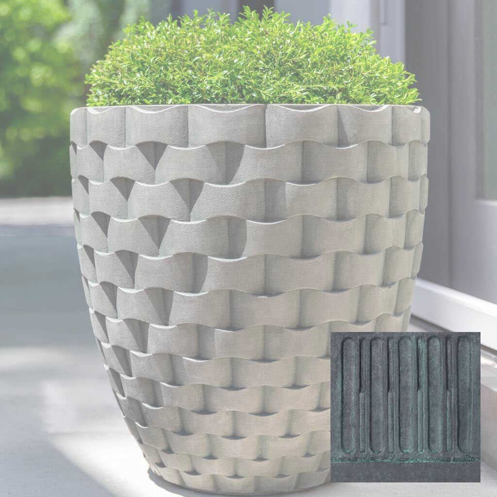 Campania M Weave Tall Round Planter - P-792