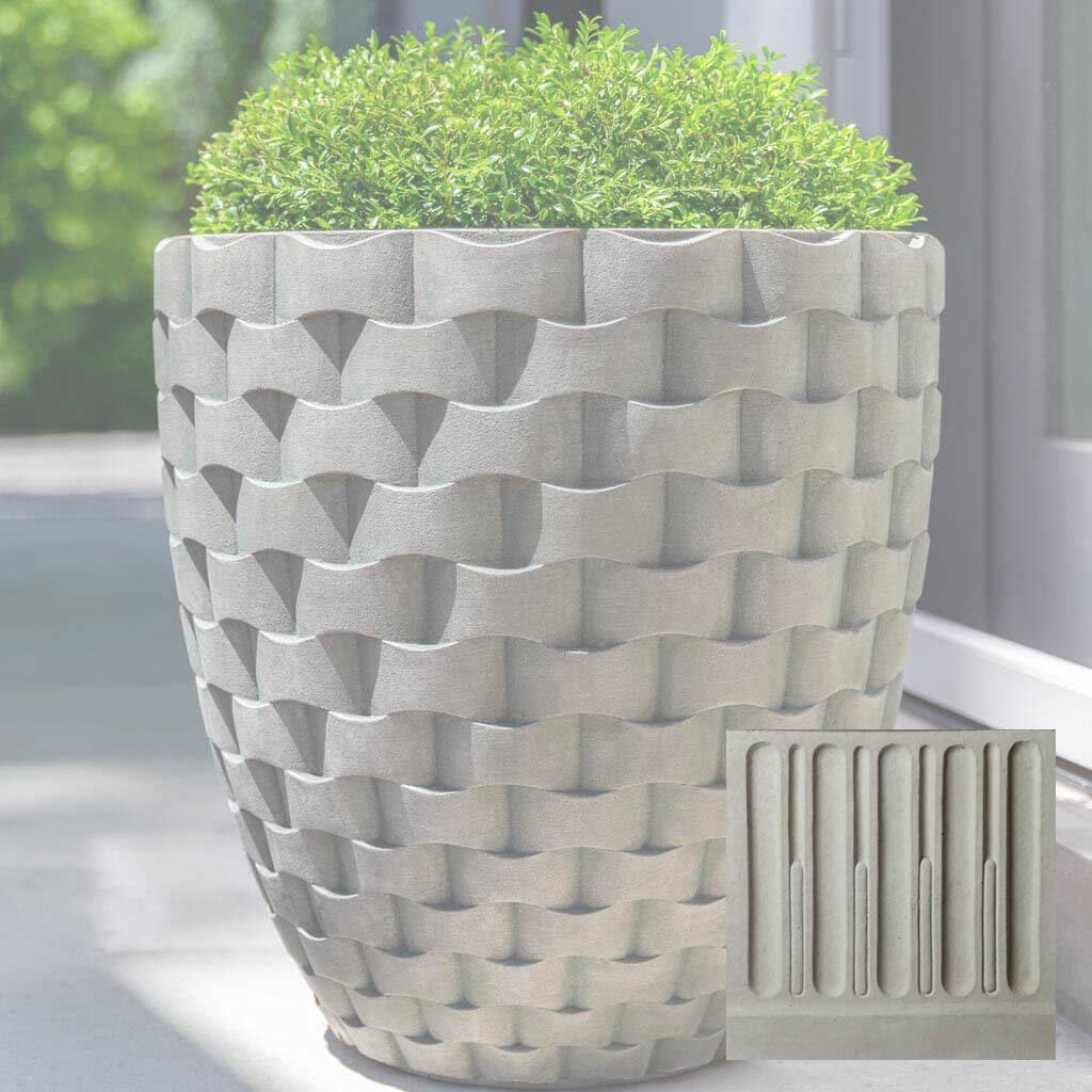 Campania M Weave Tall Round Planter - P-792