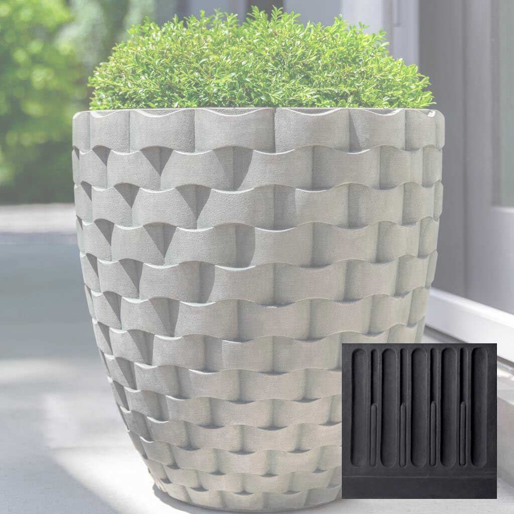 Campania M Weave Tall Round Planter - P-792