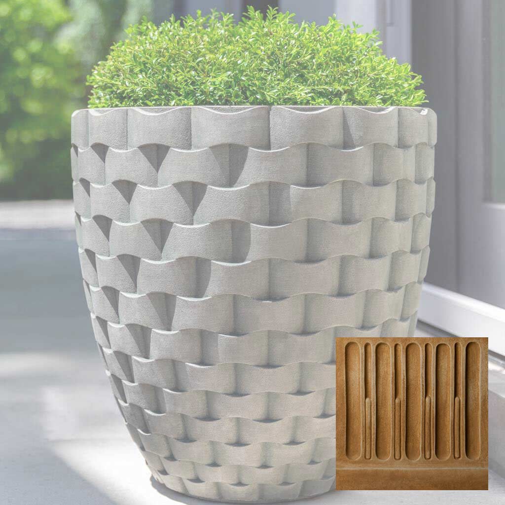 Campania M Weave Tall Round Planter - P-792