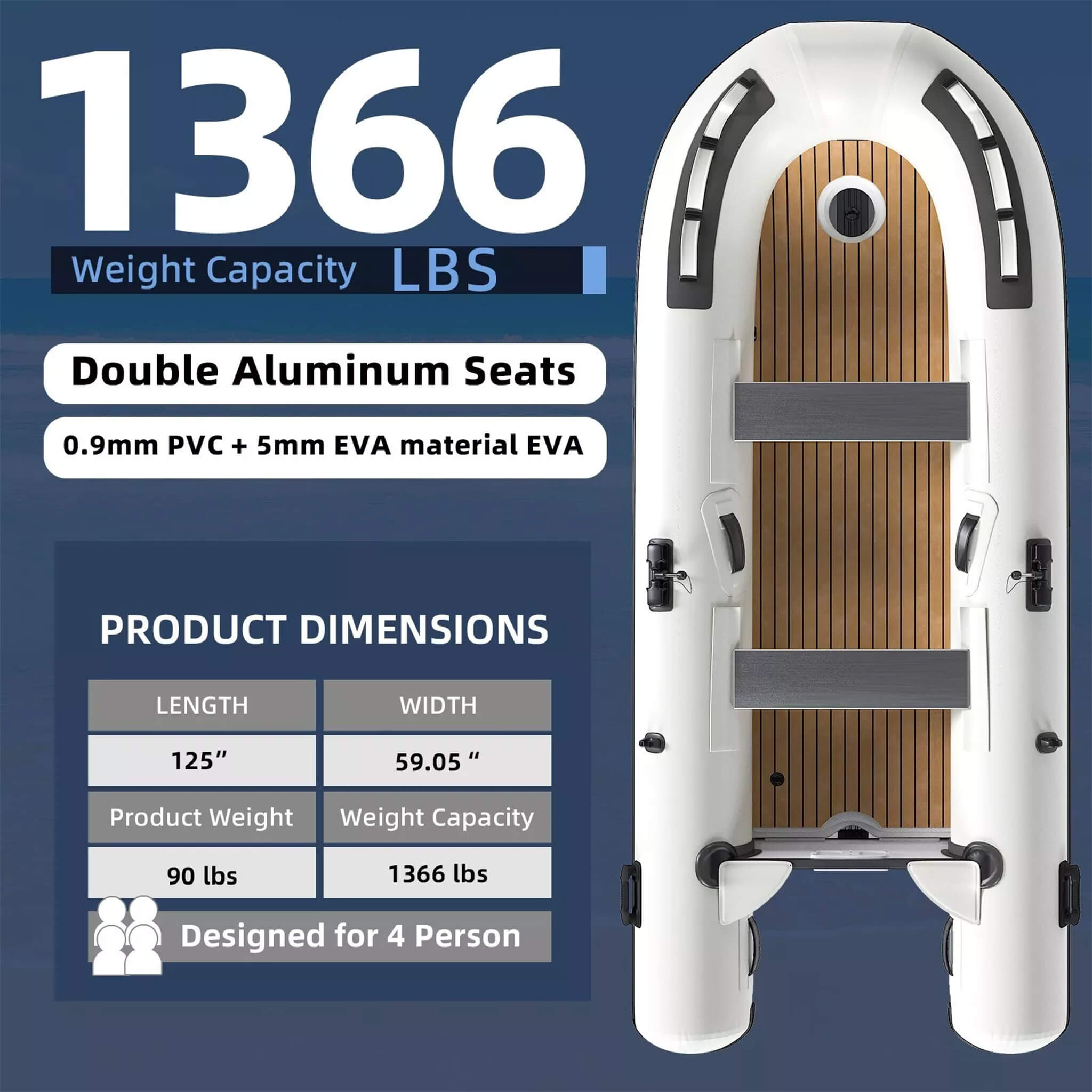 Portable Inflatable Dinghy Boat Kit With Accessories