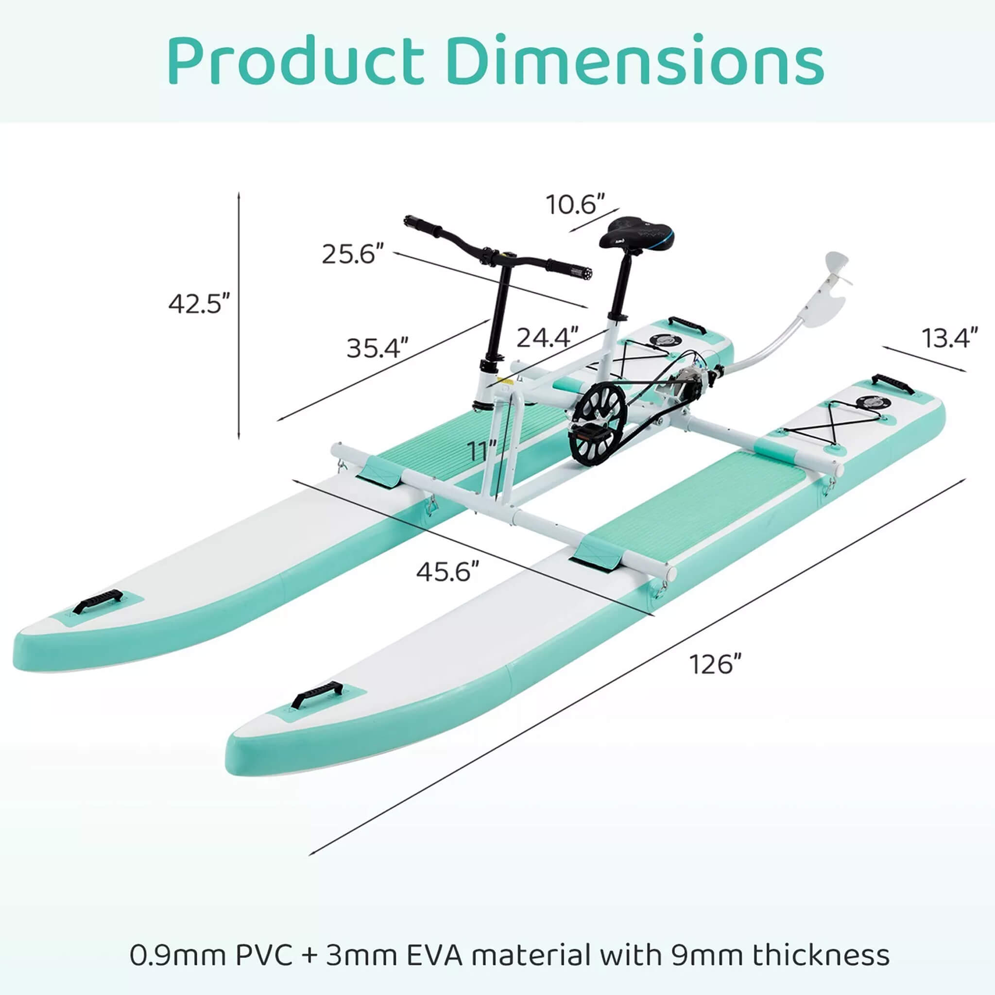 Portable Inflatable Water Marine Pedal Water Bike Kit With Accessories