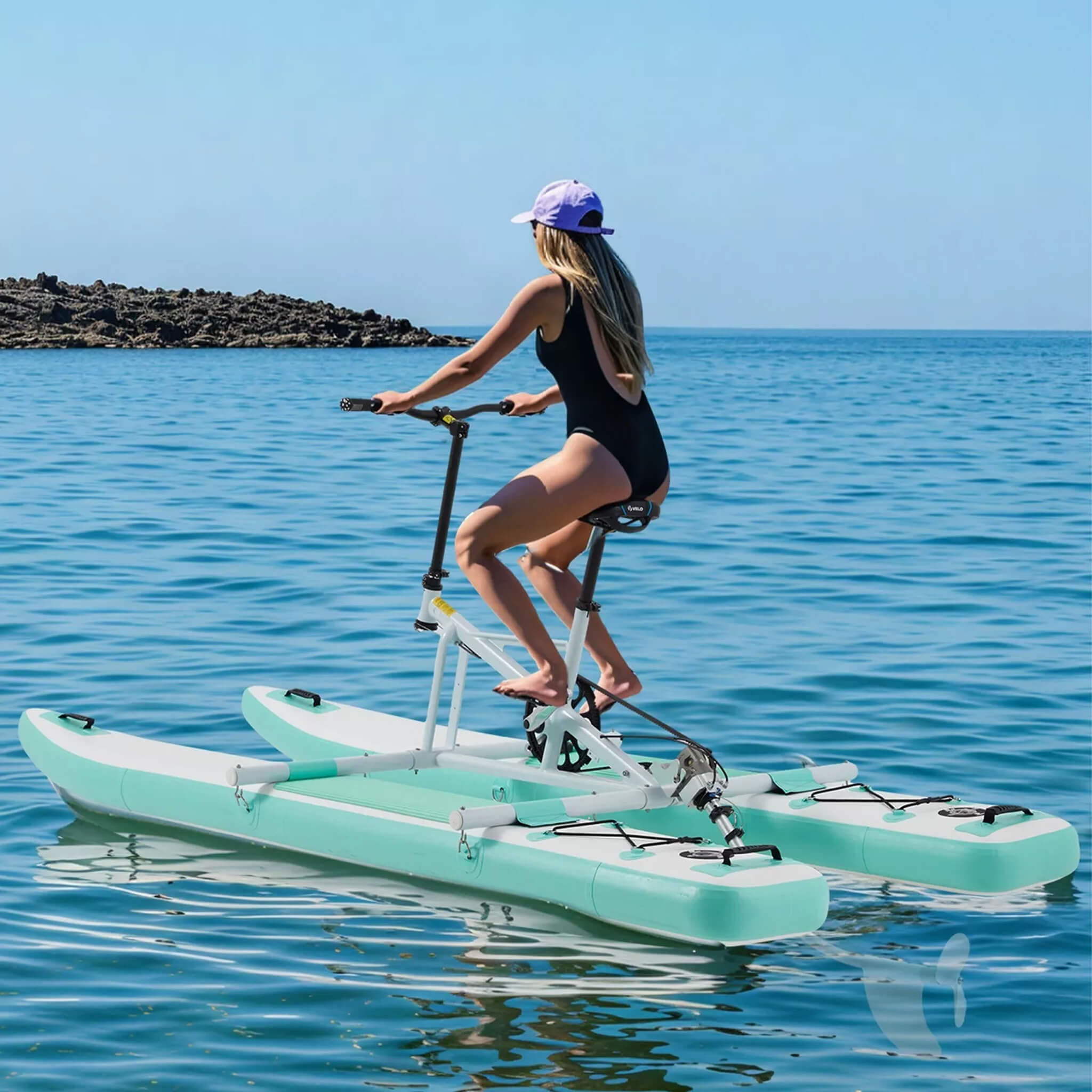 Portable Inflatable Water Marine Pedal Water Bike Kit With Accessories