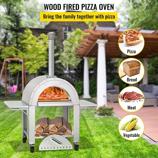 Portable Outdoor Stainless Steel Wood Fired Pizza Oven, 46'' (97246584)