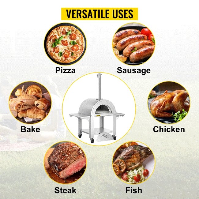 Portable Outdoor Stainless Steel Wood Fired Pizza Oven, 46'' (97246584)