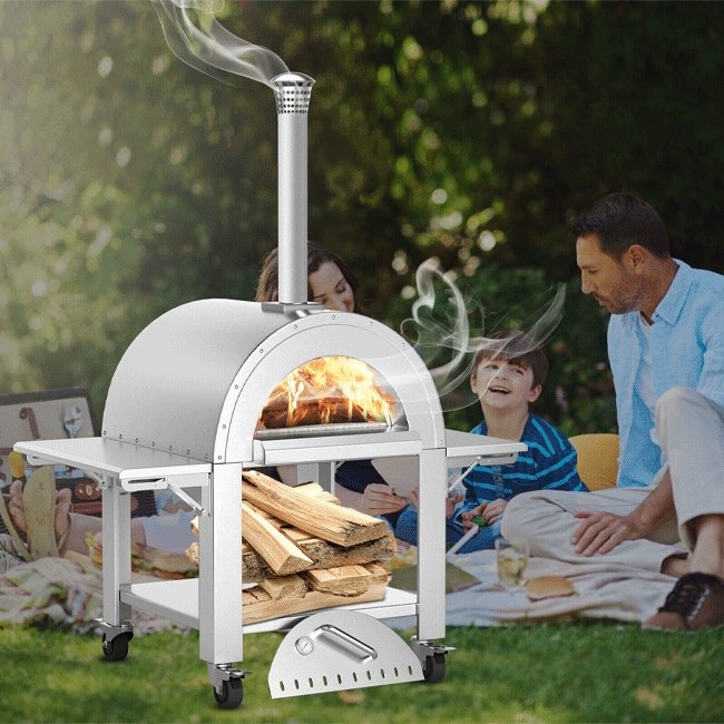 Portable Outdoor Stainless Steel Wood Fired Pizza Oven, 46'' (97246584)
