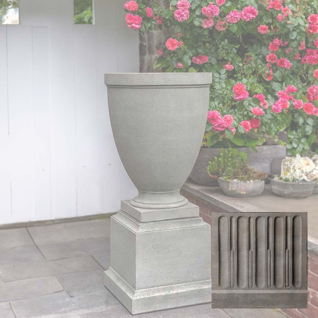Campania Capitol Hill Urn w/ Rustic 16.5 Pedestal - PPD-788A