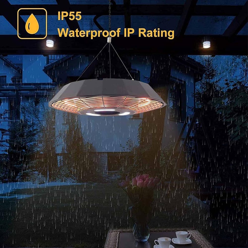 Premium 2000W Electric Outdoor Patio Hanging Infrared Heater With LED Light (97516842)