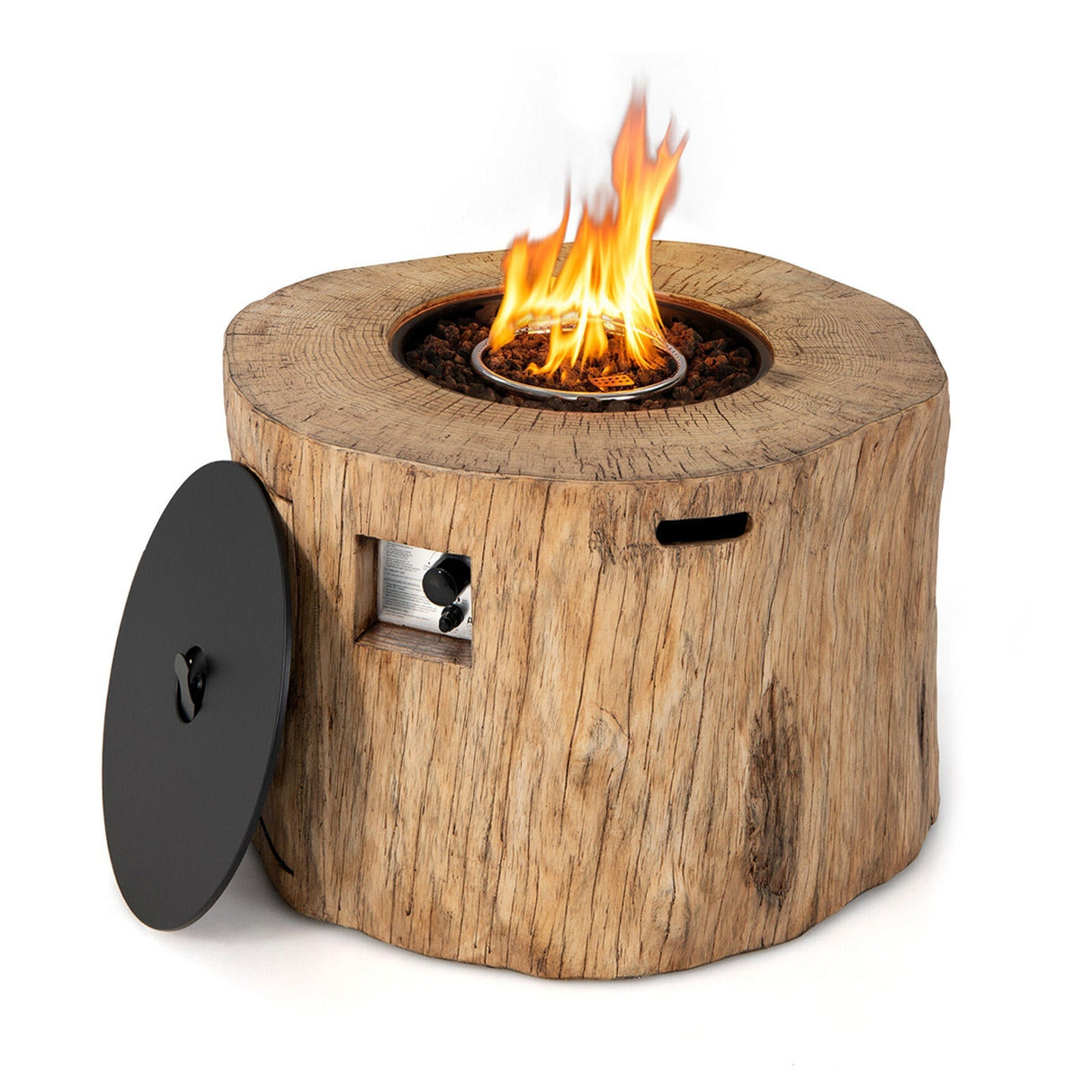 Premium 40" Round Propane Gas Fire Pit Table W/ PVC Cover, Rocks & Gas Kit (91544852)