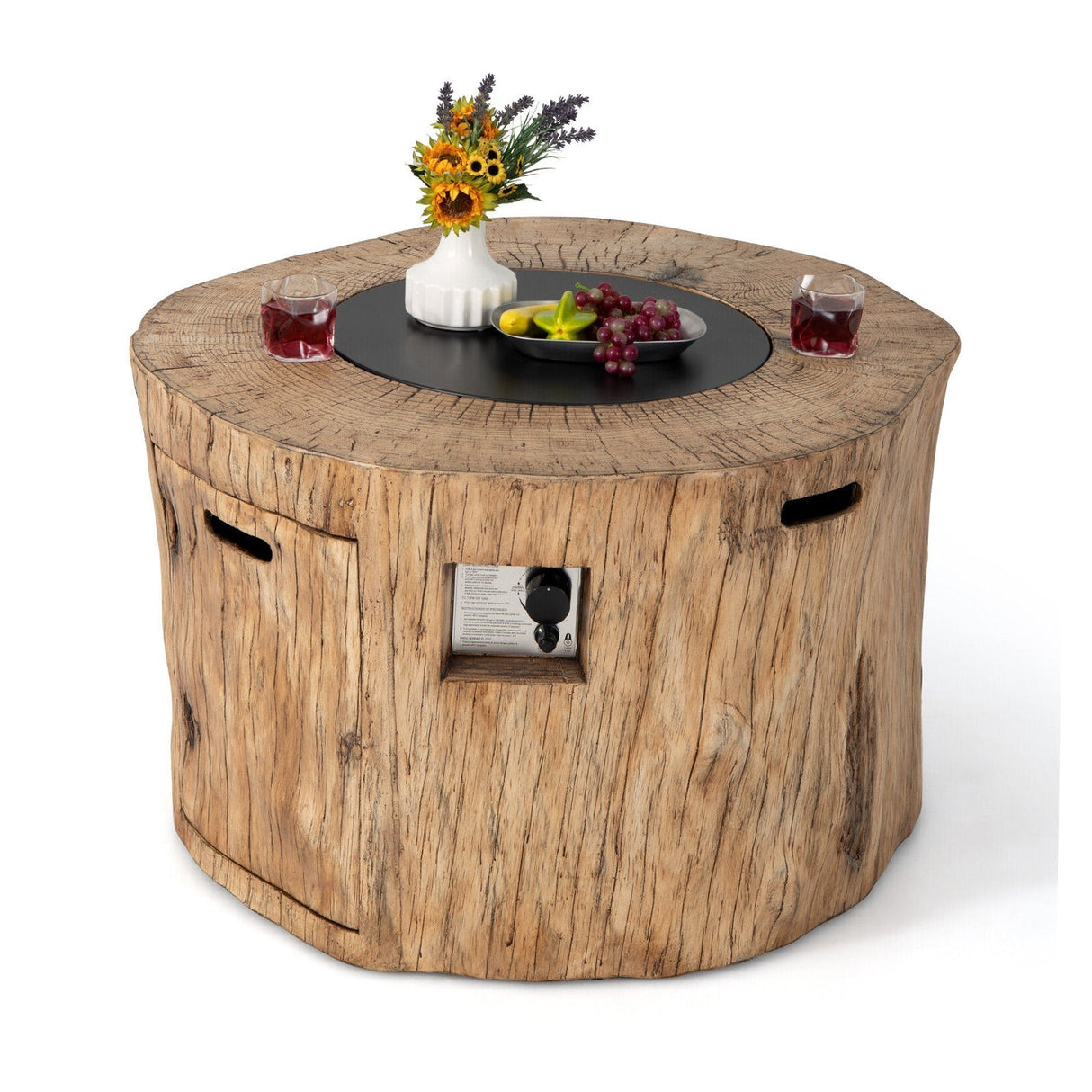 Premium 40" Round Propane Gas Fire Pit Table W/ PVC Cover, Rocks & Gas Kit (91544852)