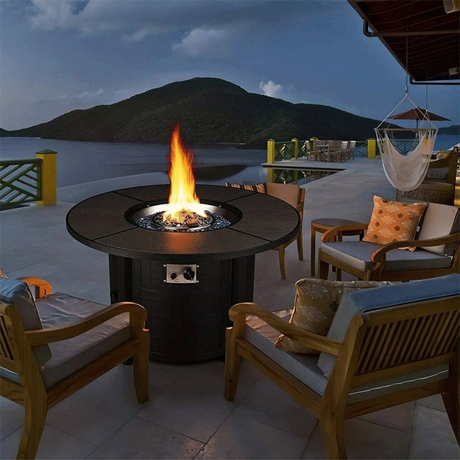 Premium 42" Outdoor Propane Patio Gas Fire Pit Coffee Table W/ Cover, 50K BTU