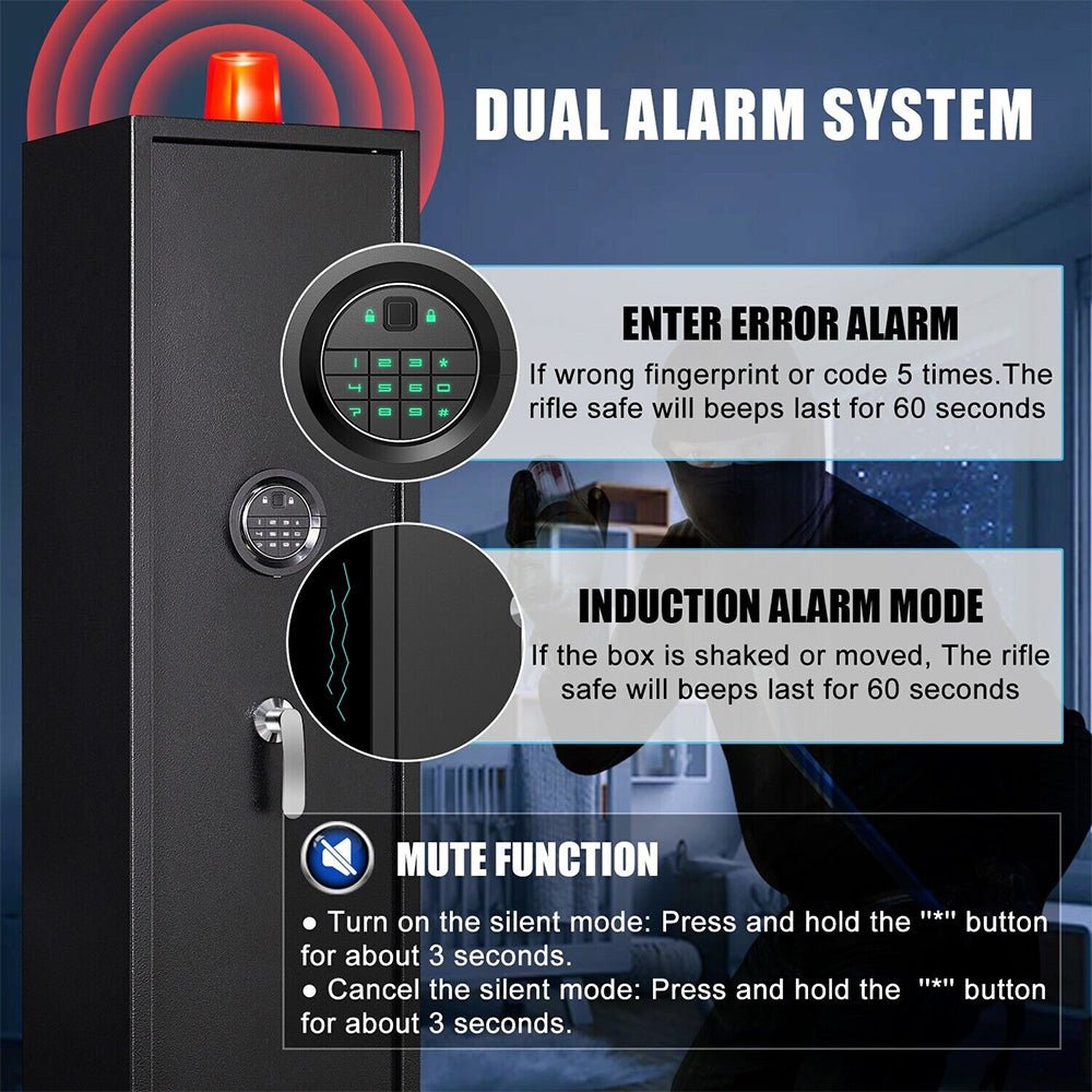 Premium 5 Rifle Biometric Gun Safe Cabinet W/ Keys (93721405)