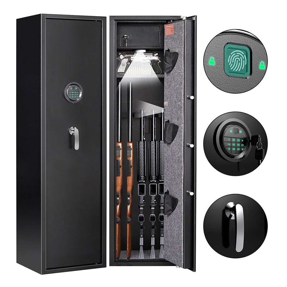 Premium 5 Rifle Biometric Gun Safe Cabinet W/ Keys (93721405)