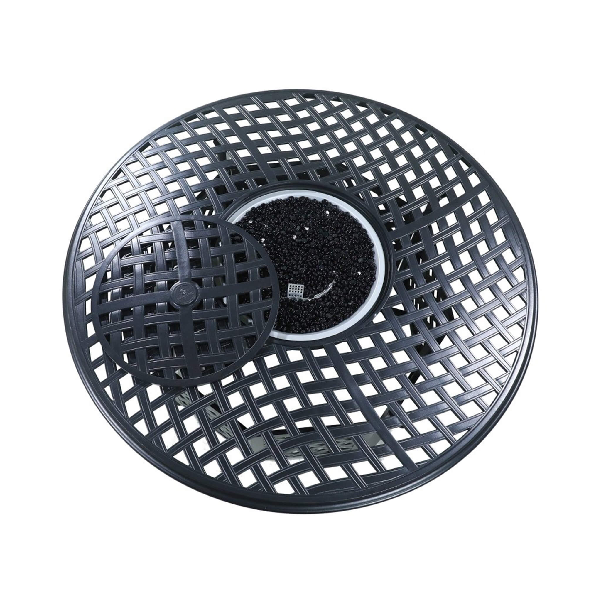 Premium 53" Round Espresso Brown Aluminum Propane Gas Fire Pit Table, 55K BTU (96423471)