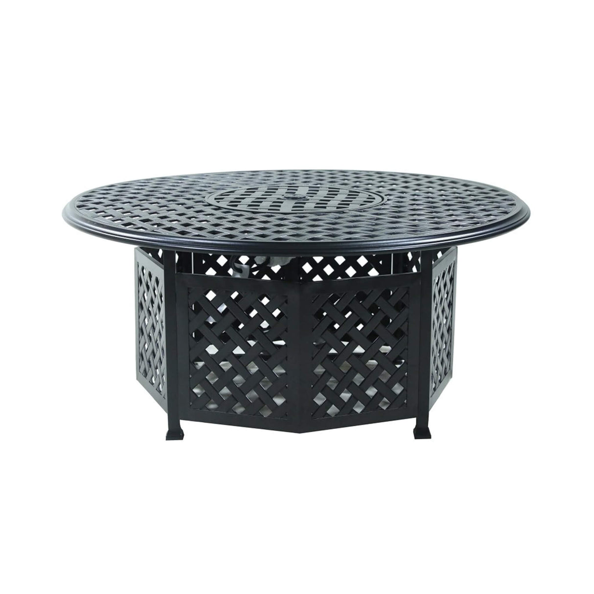 Premium 53" Round Espresso Brown Aluminum Propane Gas Fire Pit Table, 55K BTU (96423471)