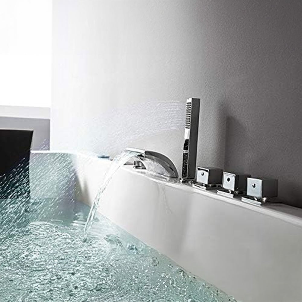 Premium 68" Bathroom Air Bubble Whirlpool Tub With Computer Control And LED Lights, White (93625417)