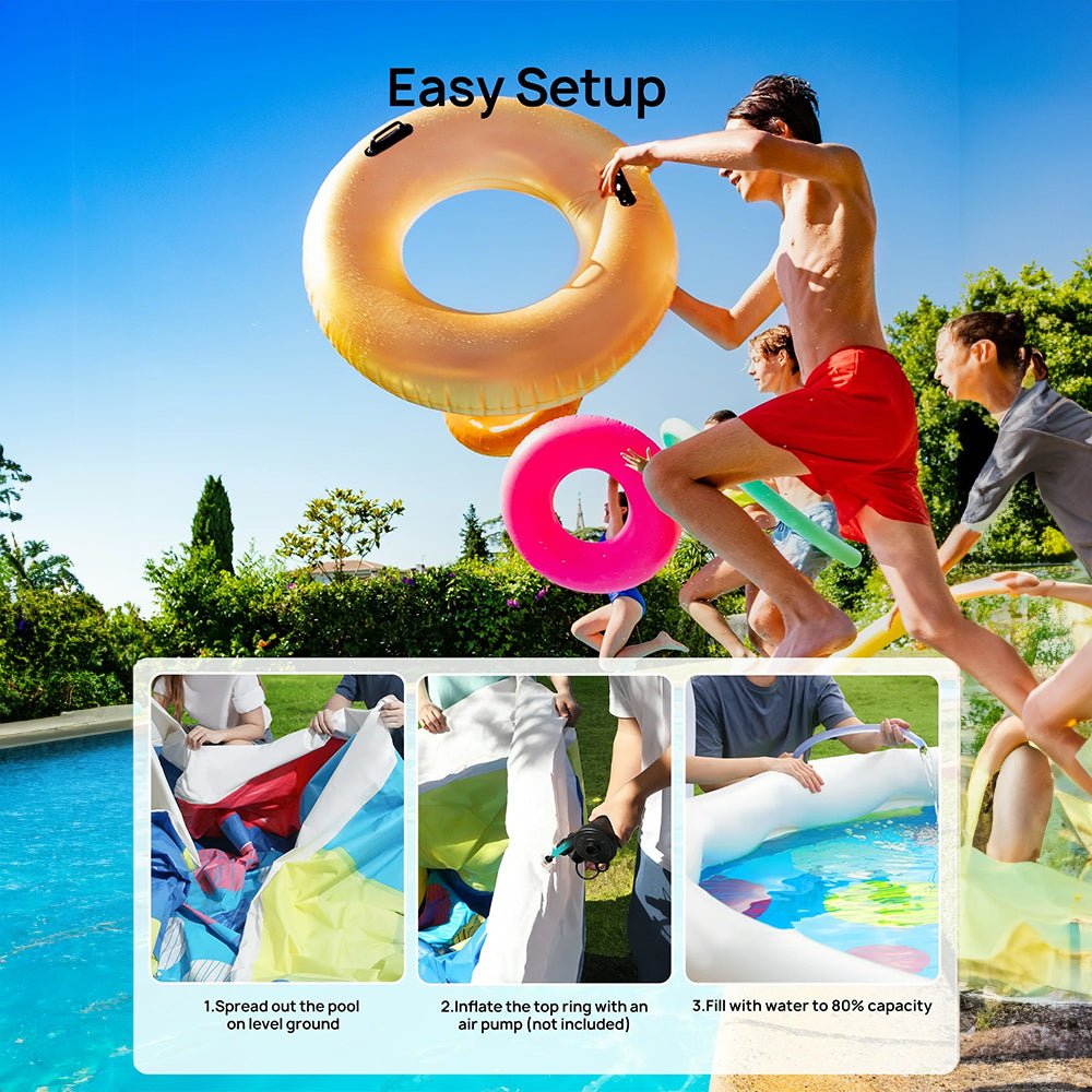 Premium Above Inflatable Ground Pool With Filter Pump, Ladder, Ground Cloth And Cover, 18FT (93641724)