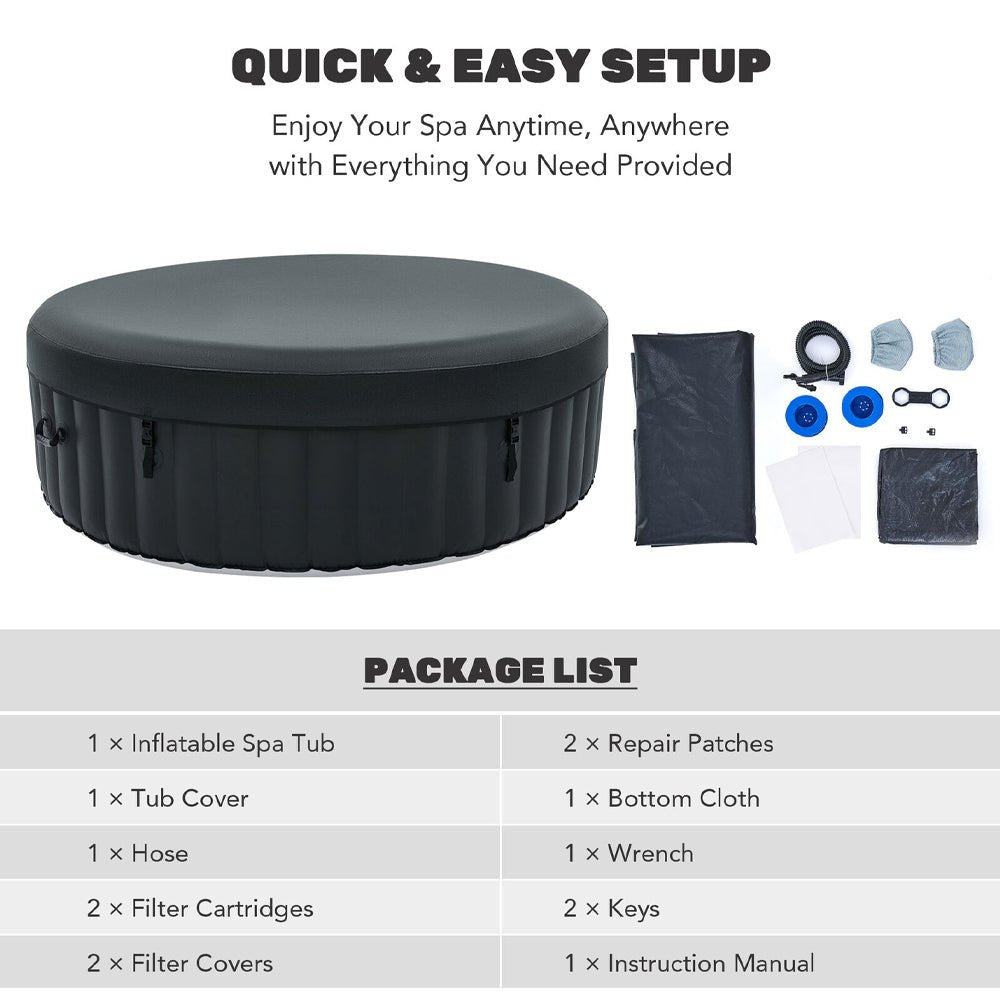 Premium Blow Up 6 Person Sauna Pool Hot Tub With 130 Jets, 7FT (97463510)